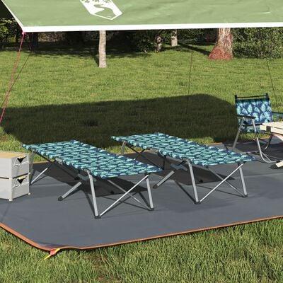 Foldende Camping Seng 2 stk Bladmønster 62 x 194 x 42 cm