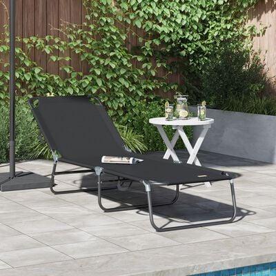 Foldestol 1-person Sort 56 x 189 x 87cm Stof
