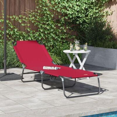 Foldestol 1-person Rød 56 x 189 x 87cm Stof