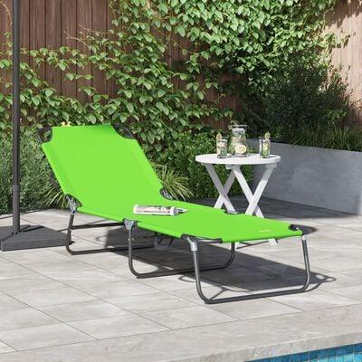 Foldestol 1-person Grøn 56 x 189 x 87cm Stof