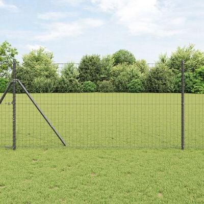 Hegnssøjler 13 stk Grå Ø32mm 170 cm Galvaniseret stål