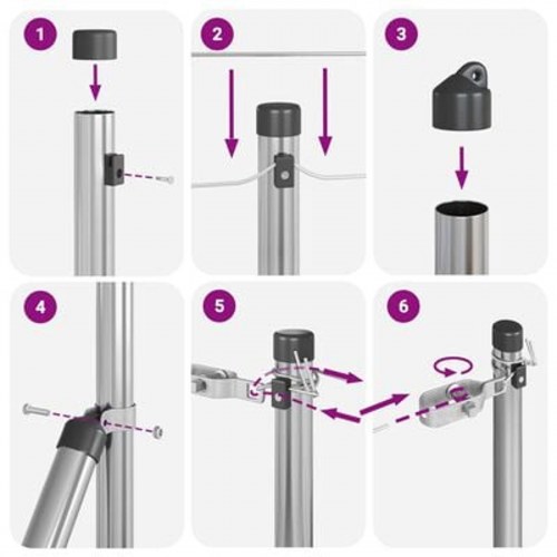 Hegnspæle 13 stk Ø32 mm 100 cm galvaniseret stål