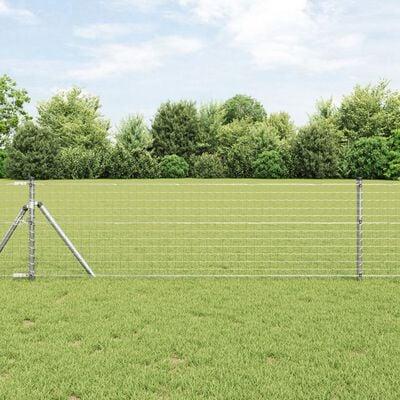 Hegnssøjler 7 stk Sølv Ø32mm 120 cm Galvaniseret stål