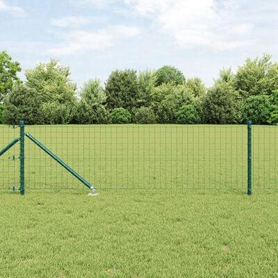 Hegnssøjler 13 stk Grøn Ø32mm 120 cm Galvaniseret stål
