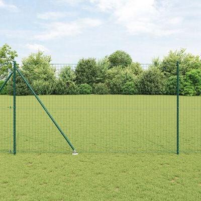 Hegnssøjler 13 stk Grøn Ø32mm 170 cm Galvaniseret stål