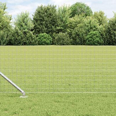Hegnssøjler 7 stk Sølv Ø32mm 120 cm Galvaniseret stål