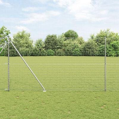Hegnssøjler 7 stk Sølv Ø32mm 170 cm Galvaniseret stål