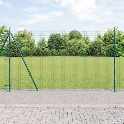 Hegnssøjler 13 stk Grøn Ø32mm 170 cm Galvaniseret stål