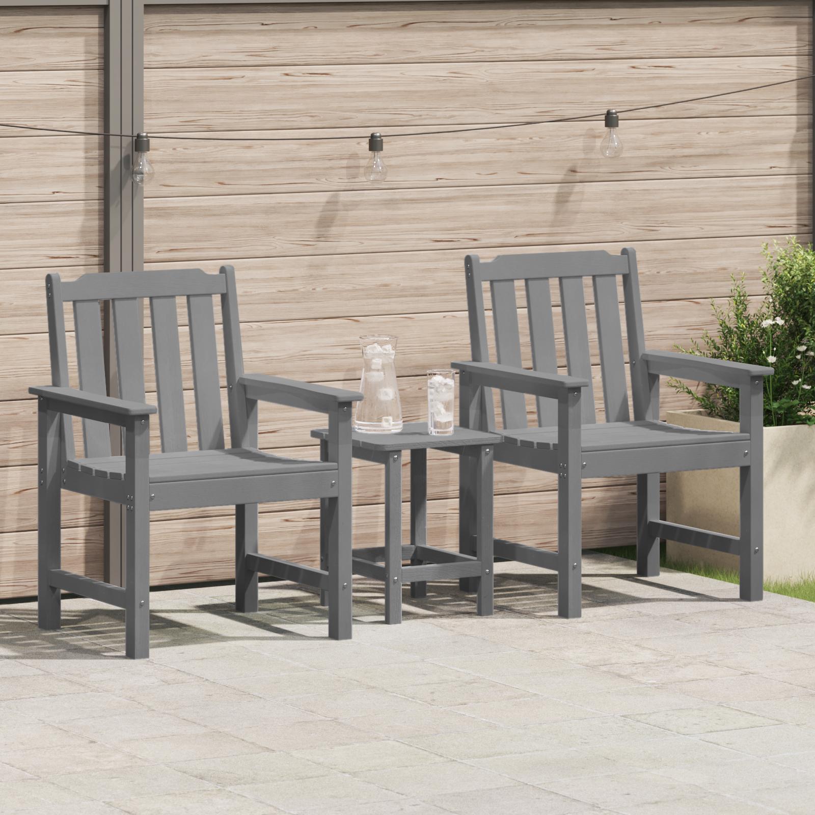 Havemøbel spise stol 2 stk Lysegrå 65.5 x 59 x 88 cm HDPE