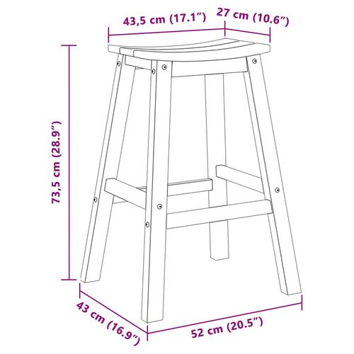 Bar Stole 2 stk Hvid HDPE