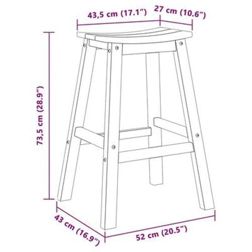 Bar Stole 2 stk Hvid HDPE