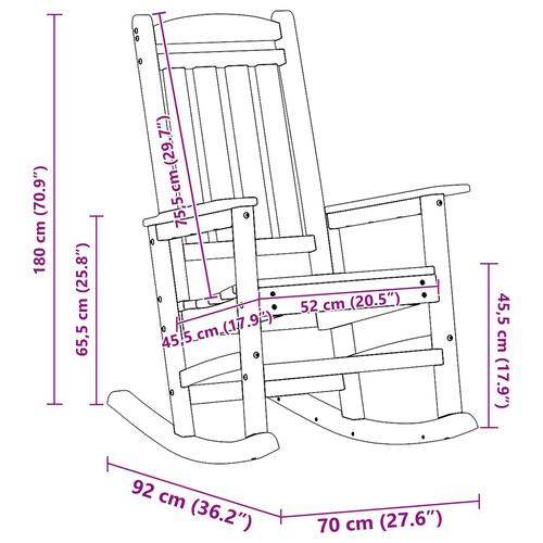 Gyngestol Hvid 70x92x108 cm HDPE