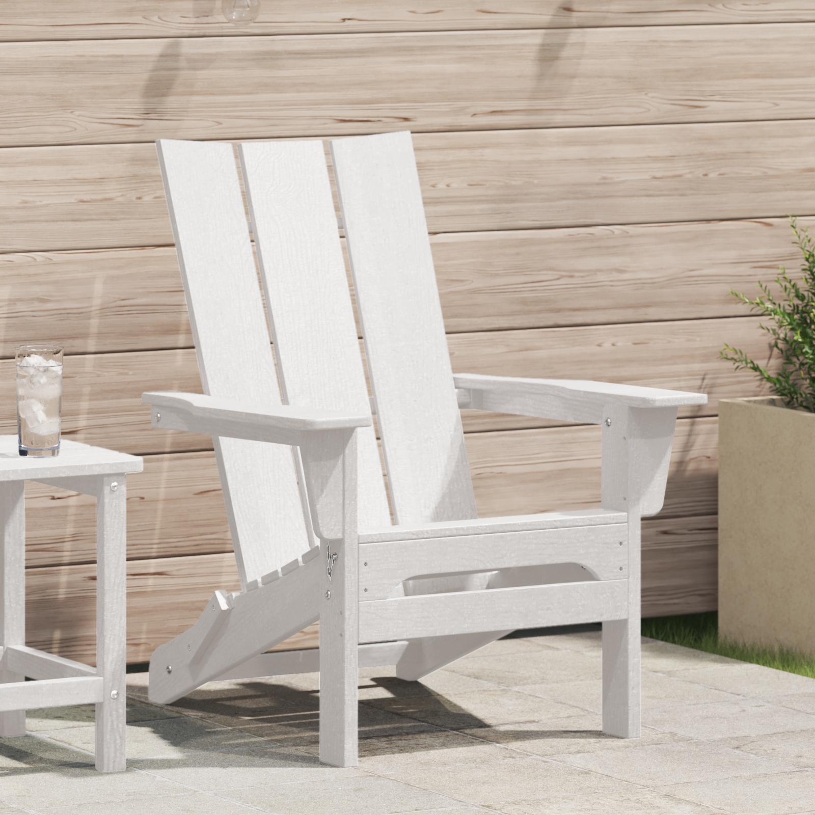 Foldbar Adirondack Stol Hvid 74.5 x 80.5 x 90cm HDPE