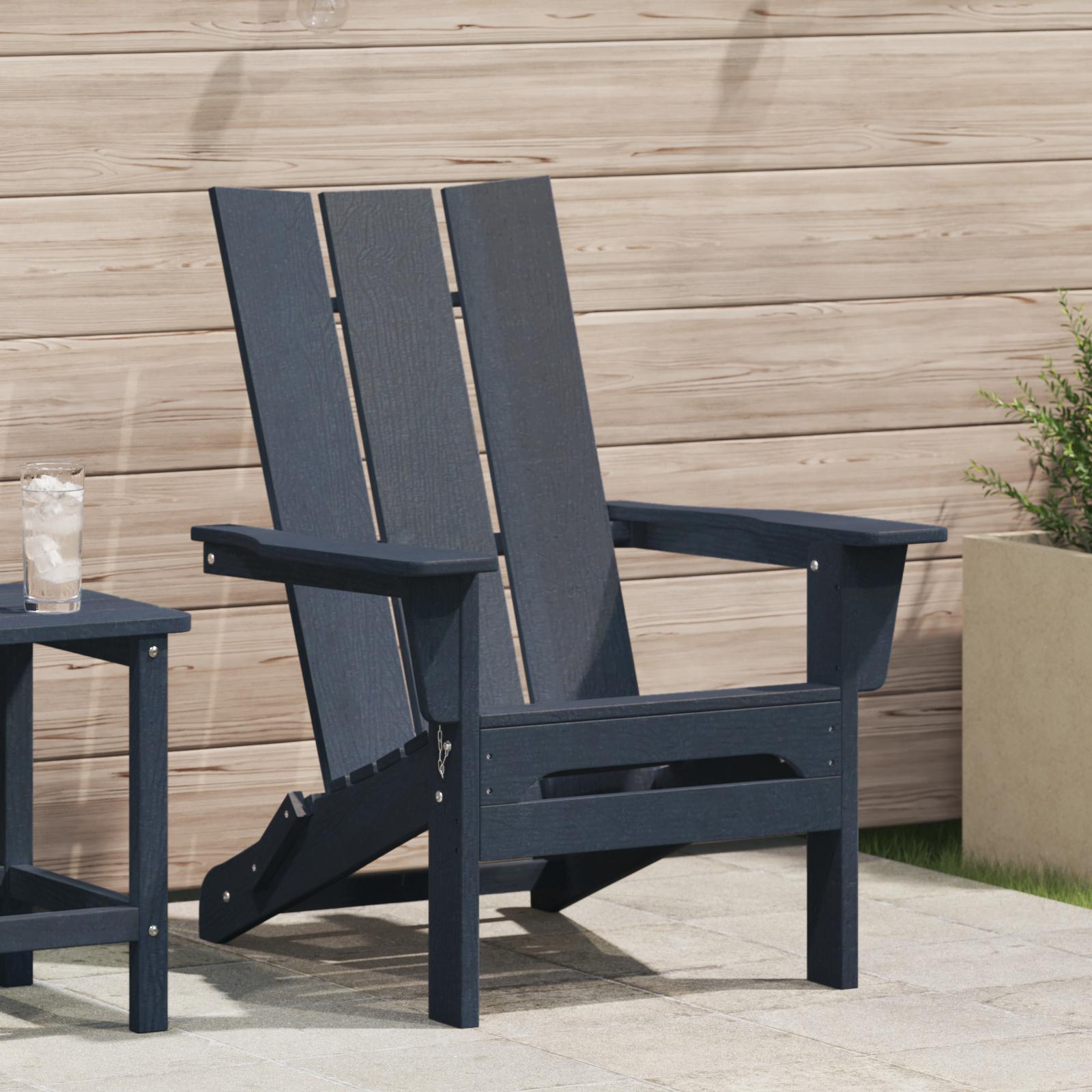 Foldbar Adirondack Stol Marineblå 74.5 x 80.5 x 90cm HDPE