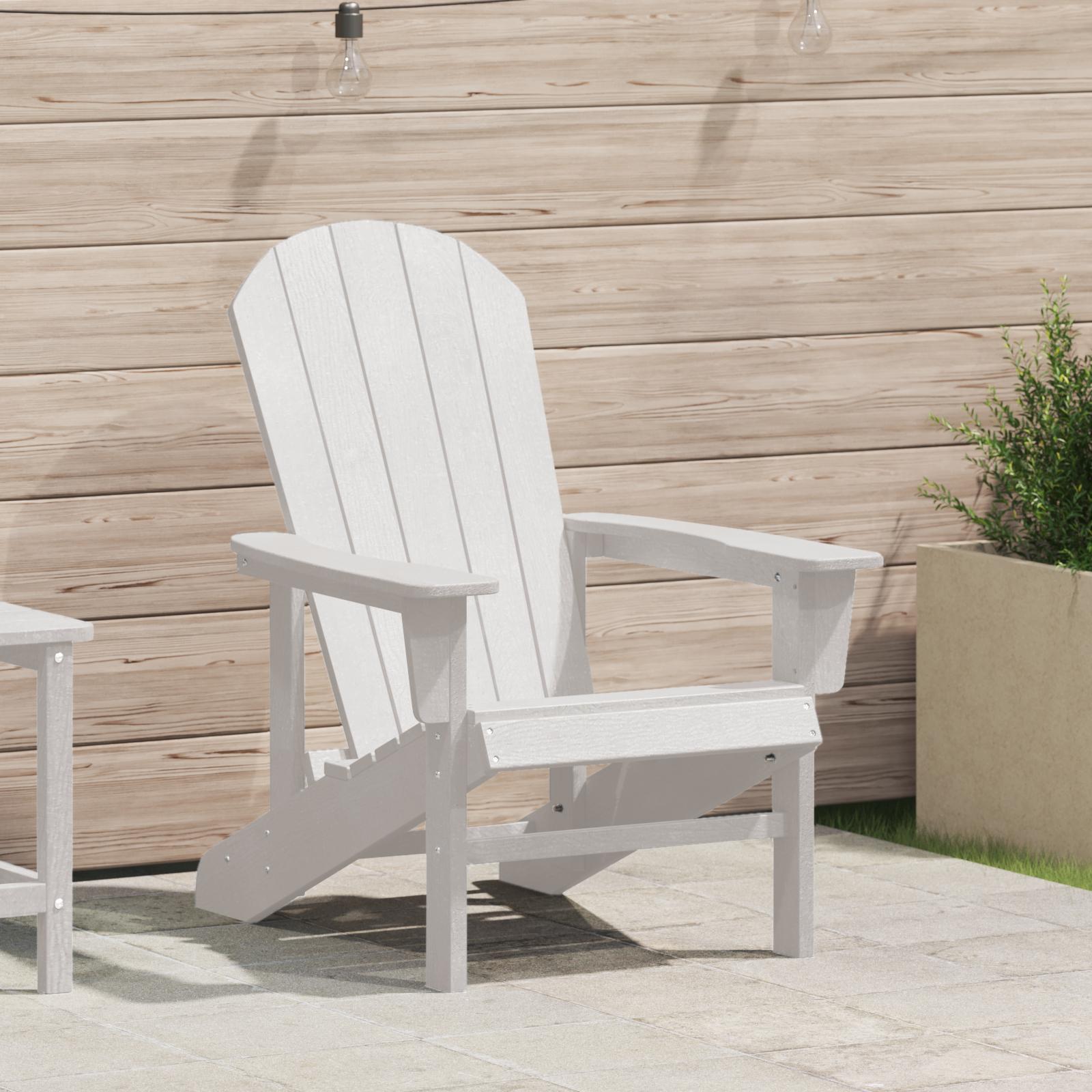Adirondack Stol Hvid 74x82x91 cm HDPE