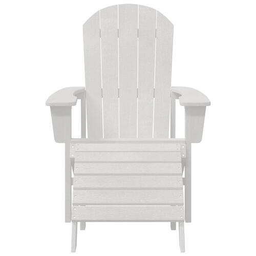 Adirondack Stol med Fodstøtte Hvid HDPE