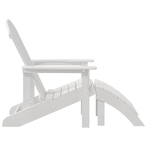 Adirondack Stol med Fodstøtte Hvid HDPE