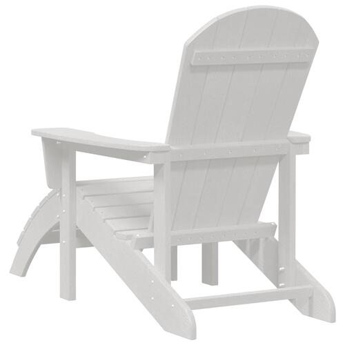 Adirondack Stol med Fodstøtte Hvid HDPE