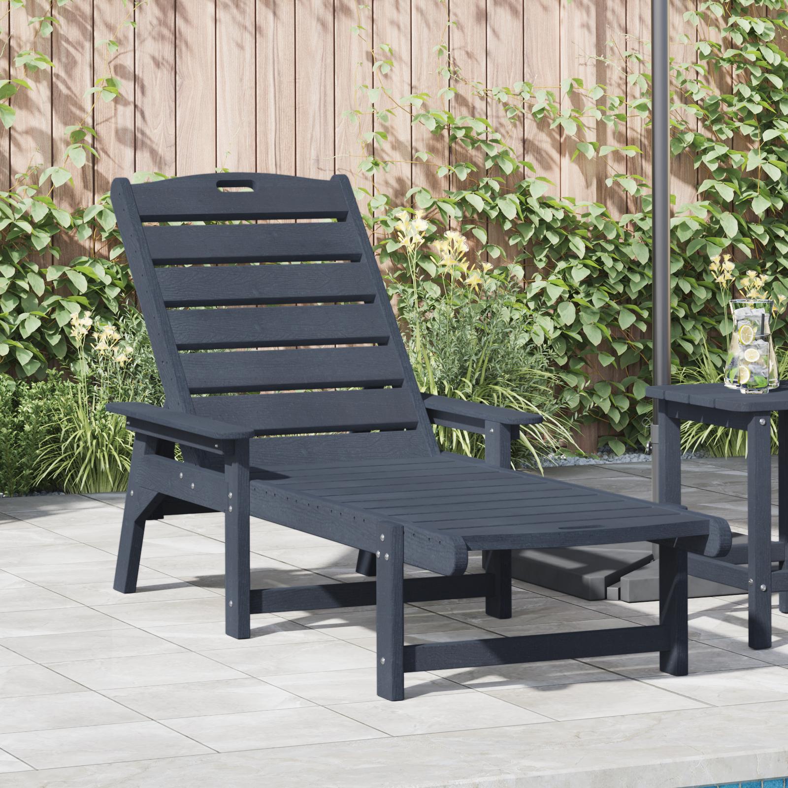 Solstol med pude Marineblå 73.5 x 92 x 90cm HDPE