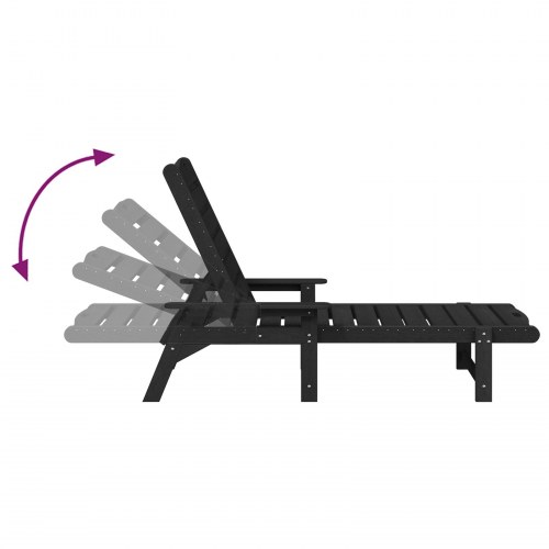 Solstol Sort 53x162x98.5 cm HDPE