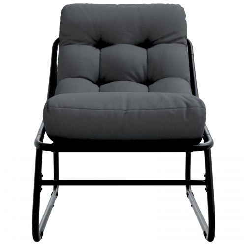 Haveafslapningsstole 2 stk med pude Sort 60x80x71 cm Stål