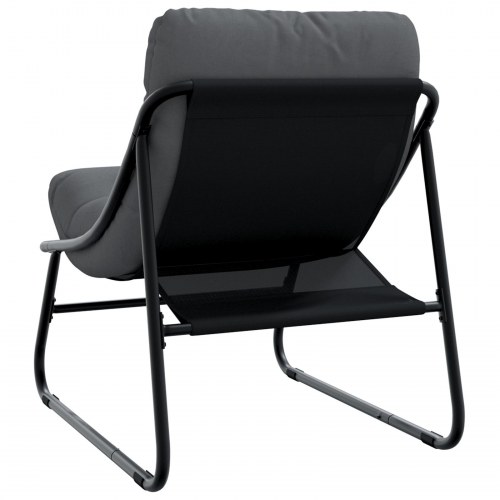 Haveafslapningsstole 2 stk med pude Sort 60x80x71 cm Stål