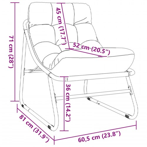 Haveafslapningsstole 2 stk med pude Sort 60x80x71 cm Stål