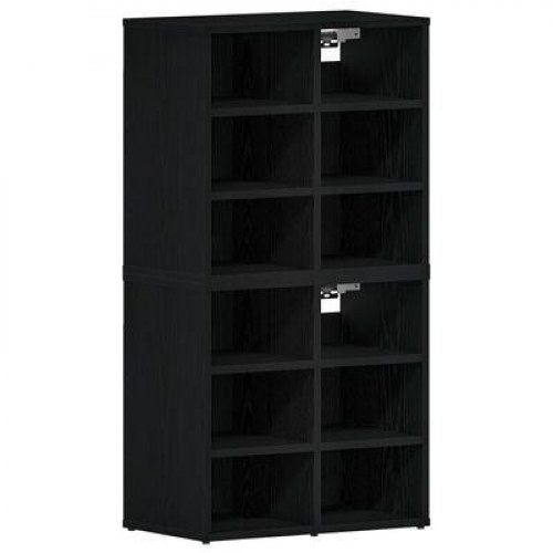 Sko Skabe 2 stk Sort Eg 52.5x30x50 cm