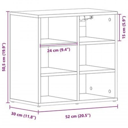 Sko Skabe 2 stk Sort Eg 52.5x30x50 cm