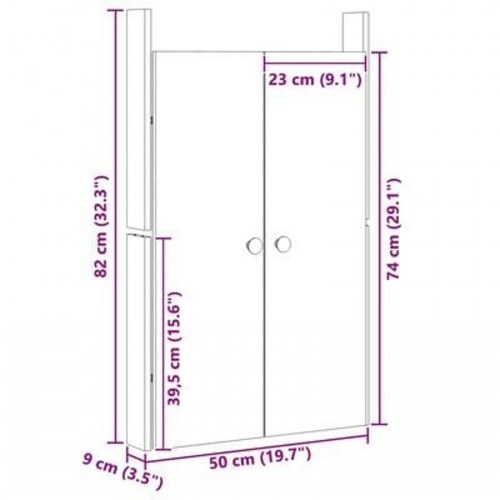 Udendørs Køkkendøre 50x9x82 cm Massivt Fyrretræ