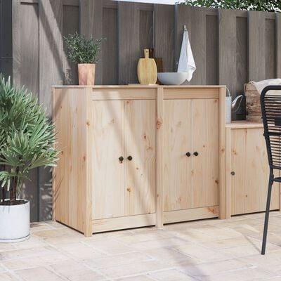 Køkkendør med dør 2 stk Creme 50 x 9 x 82 cm Massivt fyrretræ