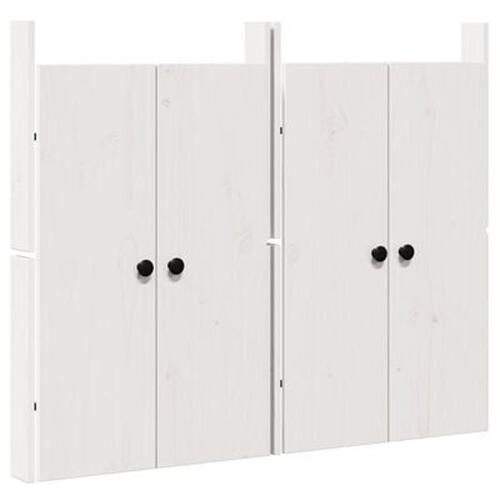 Udendørs køkkendøre 2 stk Hvide 50x9x82 cm Solid Træ Fyrretræ