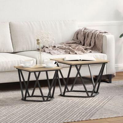 Sidebordssæt 2 stk Sonoma-eg 50 x 50 x 40 cm