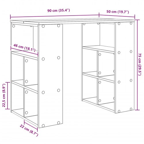 Hjørneskrivebord Gammelt træ Massivt genbrugstræ Middel