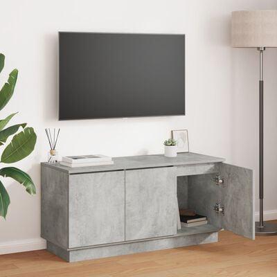 TV-skab beton grå 100 x 38 x 49 cm med LED og 3 døre