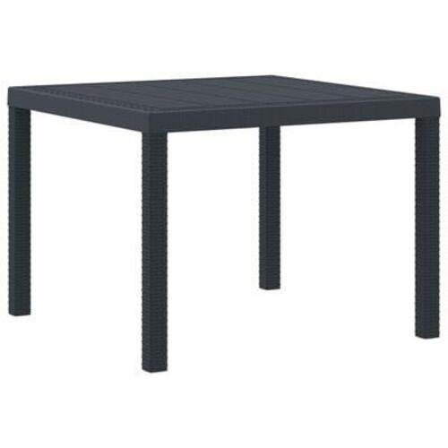 Havebord Antracitgrå 100x100x73 cm Poly Rattan