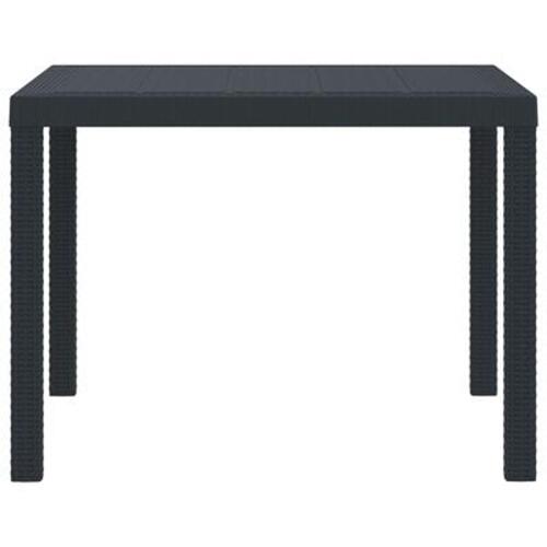 Havebord Antracitgrå 100x100x73 cm Poly Rattan