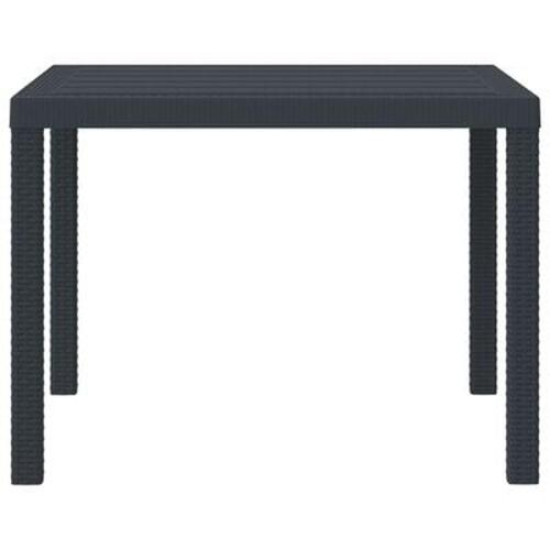 Havebord Antracitgrå 100x100x73 cm Poly Rattan