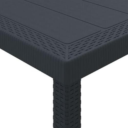 Havebord Antracitgrå 100x100x73 cm Poly Rattan