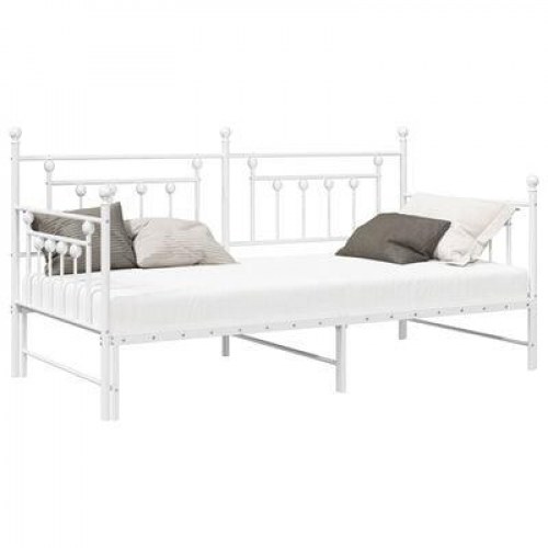 Dagbedramme med Trundle Hvid 90x190 cm Stål