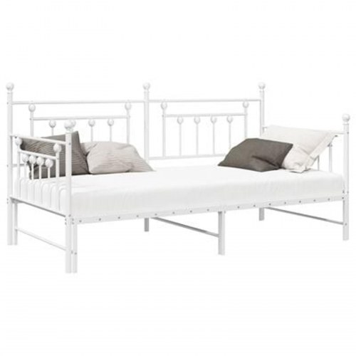 Dagbedramme med Trundle Hvid 90x190 cm Stål