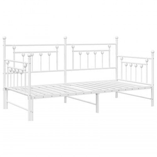 Dagbedramme med Trundle Hvid 90x190 cm Stål