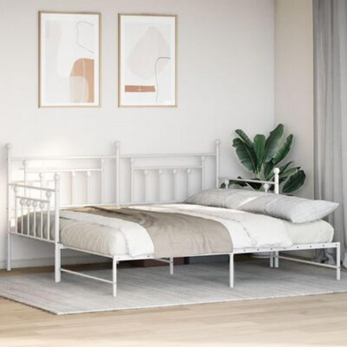 Dagbedramme med Trundle Hvid 90x190 cm Stål