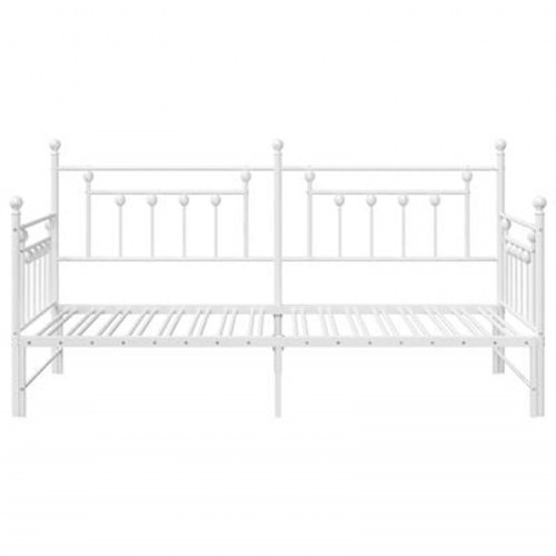 Dagbedramme med Trundle Hvid 90x190 cm Stål