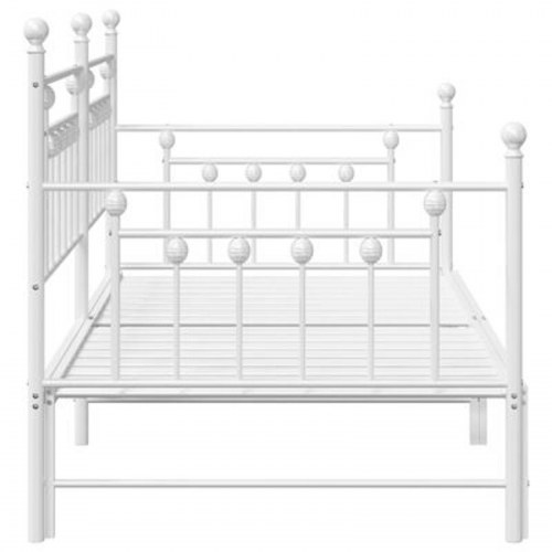 Dagbedramme med Trundle Hvid 90x190 cm Stål