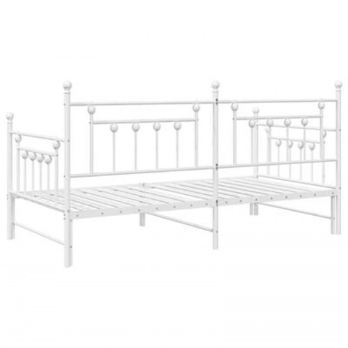 Dagbedramme med Trundle Hvid 90x190 cm Stål