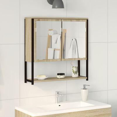 Badeværelsesspejl med dør Beige 60 x 16 x 60 cm Konstrueret træ