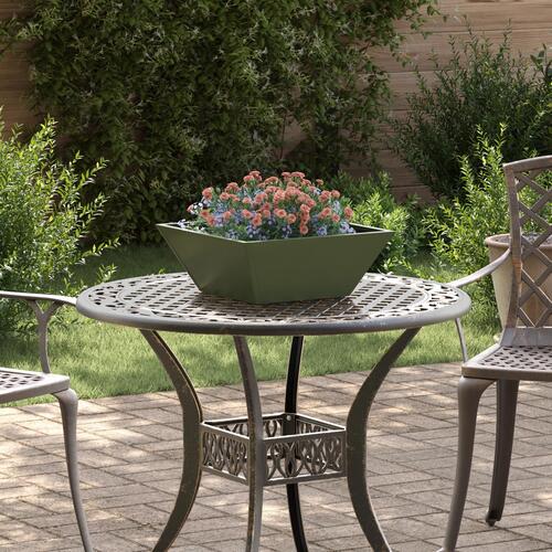 Metal Planter Olivengrøn Metal 40 x 40 x 15 cm Rektangulær