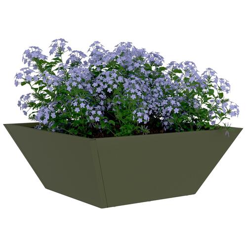 Metal Planter Olivengrøn Metal 40 x 40 x 15 cm Rektangulær