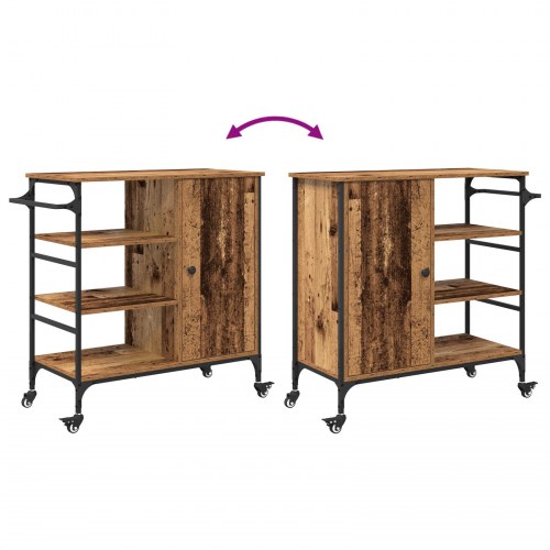Køkkenvogn Gamle træ 87,5x38,5x84,5 cm Ingeniørtræ